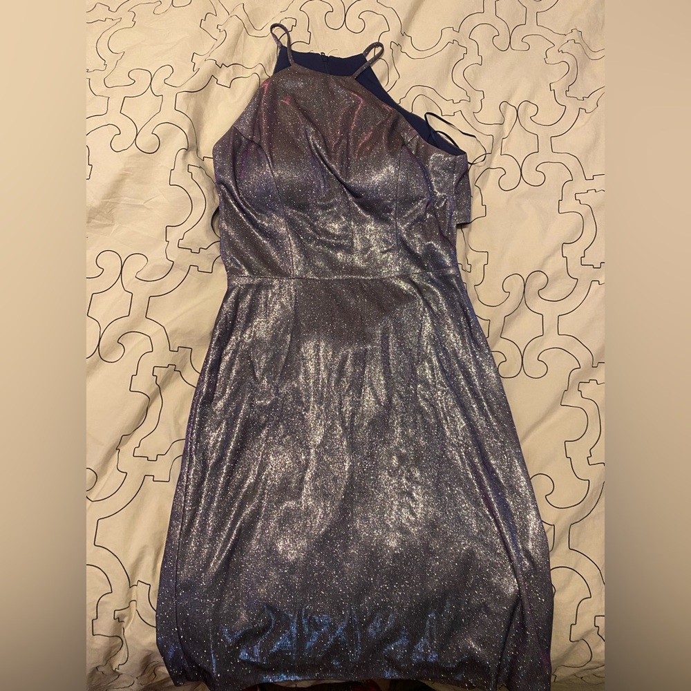 Purple shiny dress